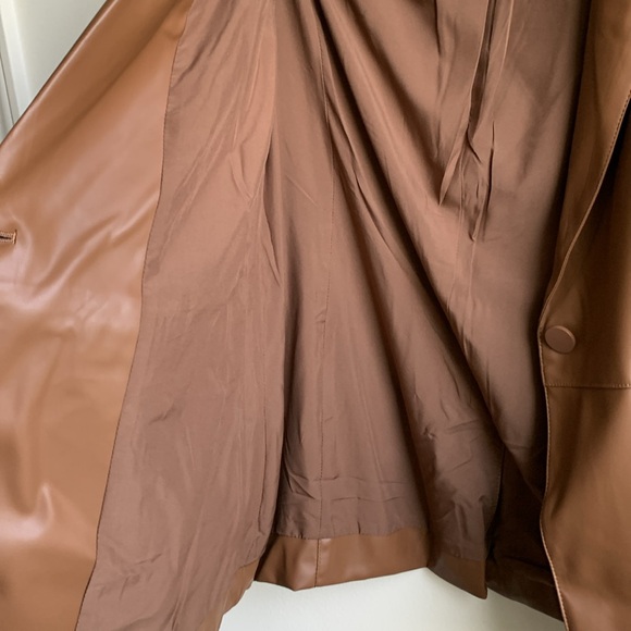 Laundry by Shelli Segal Faux Leather Blazer (Sz XL) Brown NWT - Picture 7 of 10